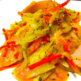 魚肉ソーセージと野菜のペッパーマヨ炒め